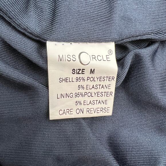 Miss Circle Velvet Mini Dress Blue - Picture 9 of 10